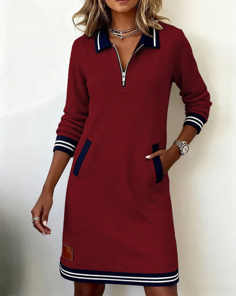 Abito A-line Donna – Con Maniche Lunghe, Adatto per Primavera e Estate