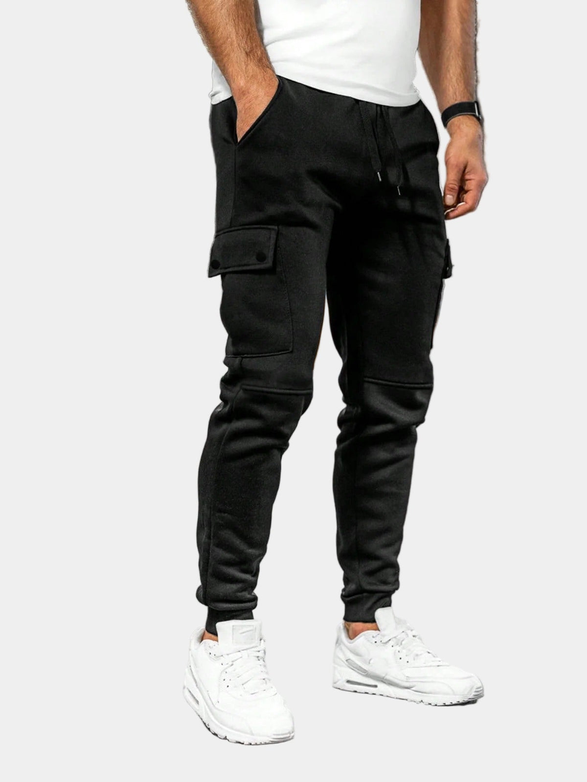 Pantaloni Tuta Uomo con Tasche Cargo e Coulisse