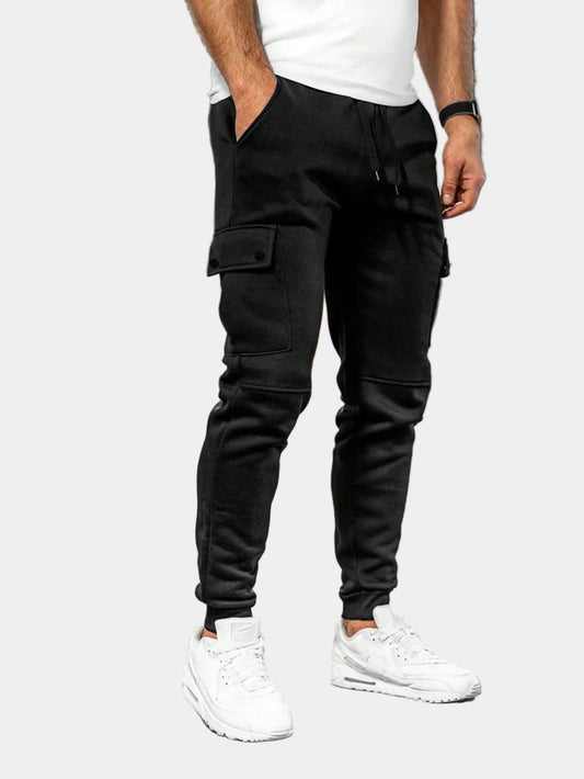 Pantaloni Tuta Uomo con Tasche Cargo e Coulisse