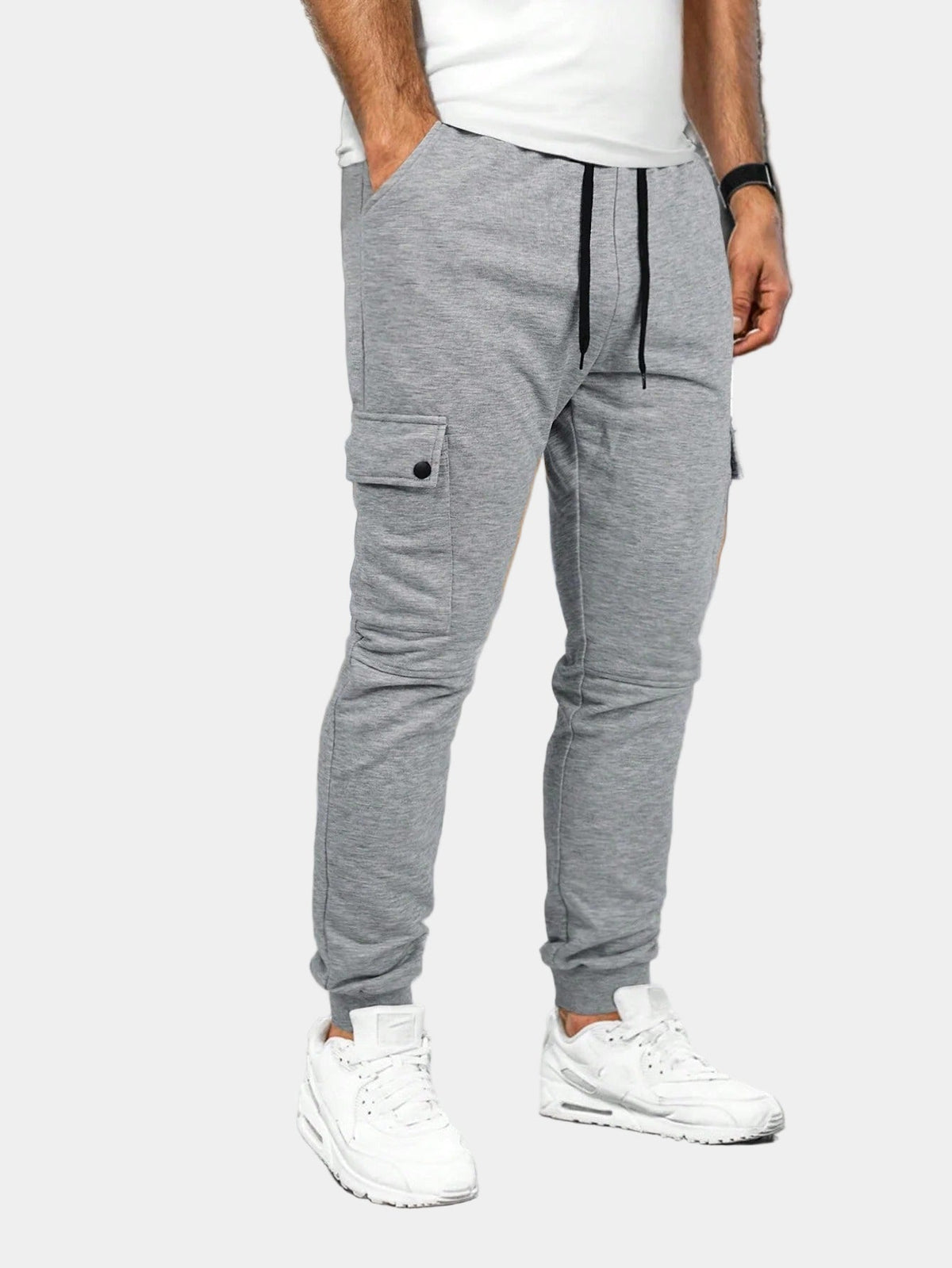 Pantaloni Tuta Uomo con Tasche Cargo e Coulisse