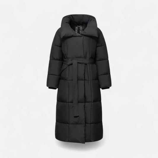 Piumino Lungo Donna Trapuntato con Cintura - Cappotto Invernale