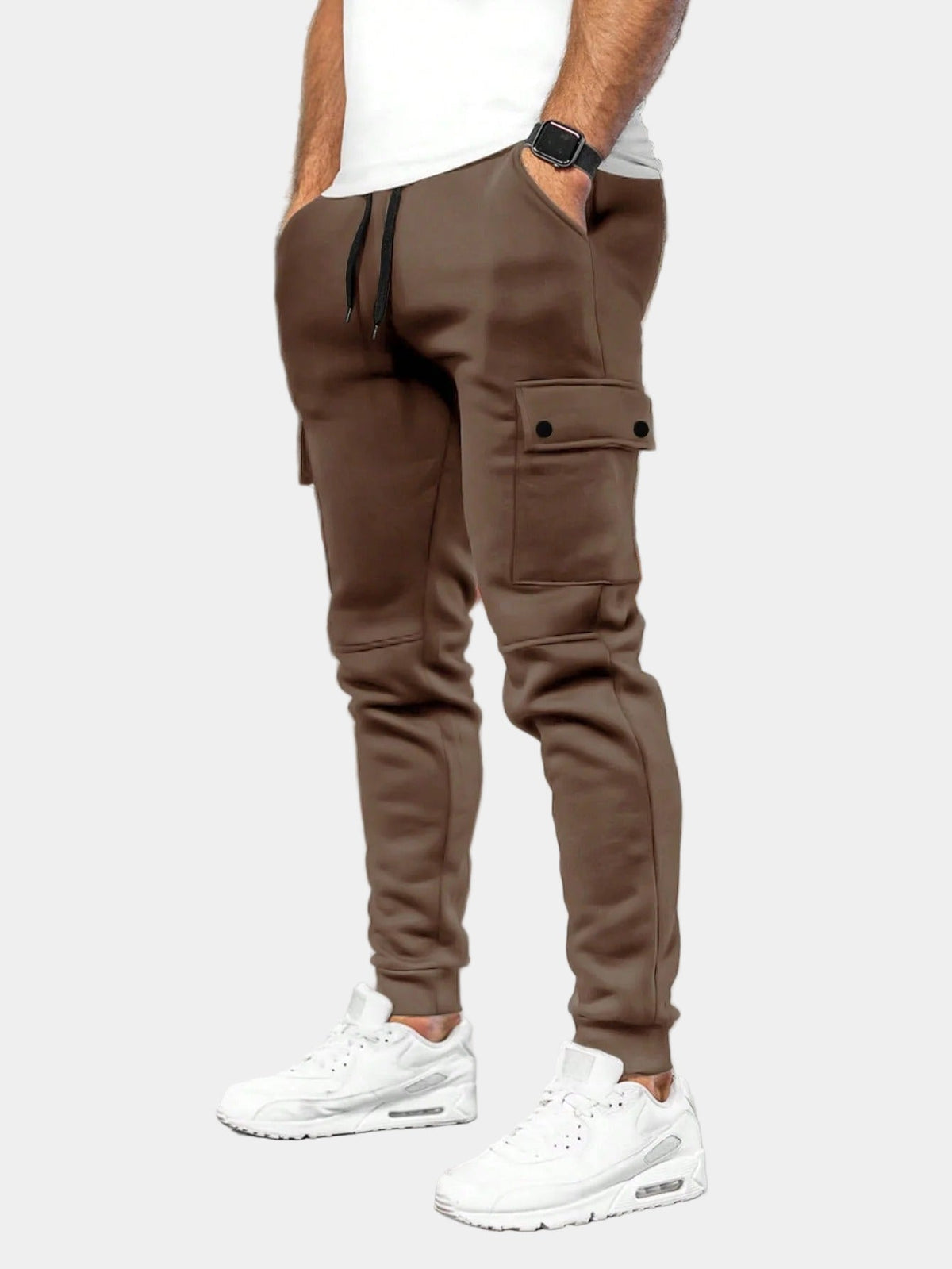 Pantaloni Tuta Uomo con Tasche Cargo e Coulisse