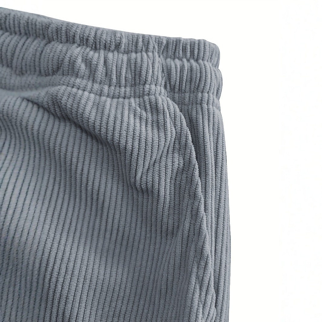 Pantaloni Uomo in Velluto a Coste Larghi con Coulisse e Tasche