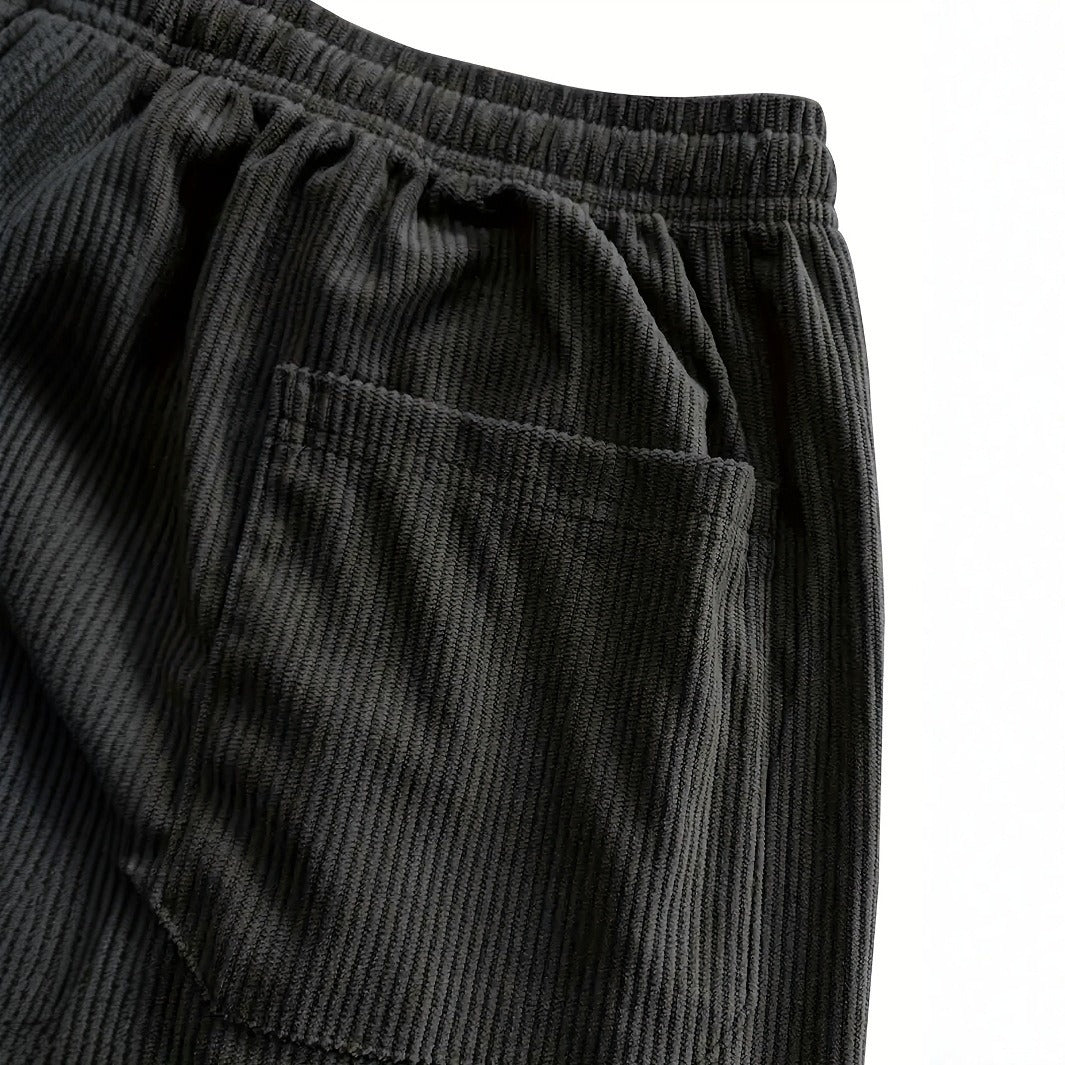 Pantaloni Uomo in Velluto a Coste Larghi con Coulisse e Tasche