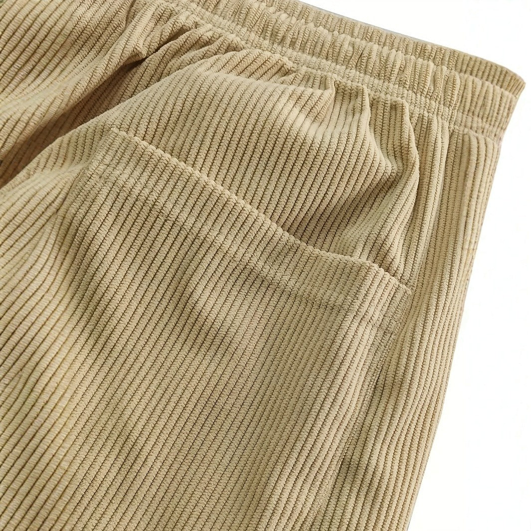 Pantaloni Uomo in Velluto a Coste Larghi con Coulisse e Tasche