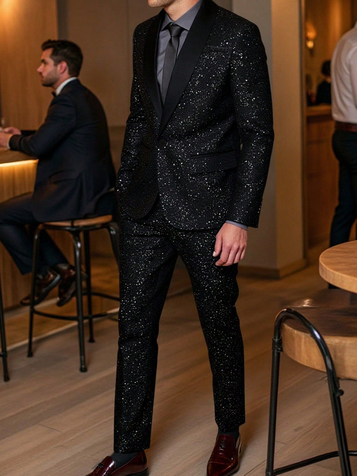 Completo Uomo Glitter Giacca e Pantaloni – Set Elegante Festa
