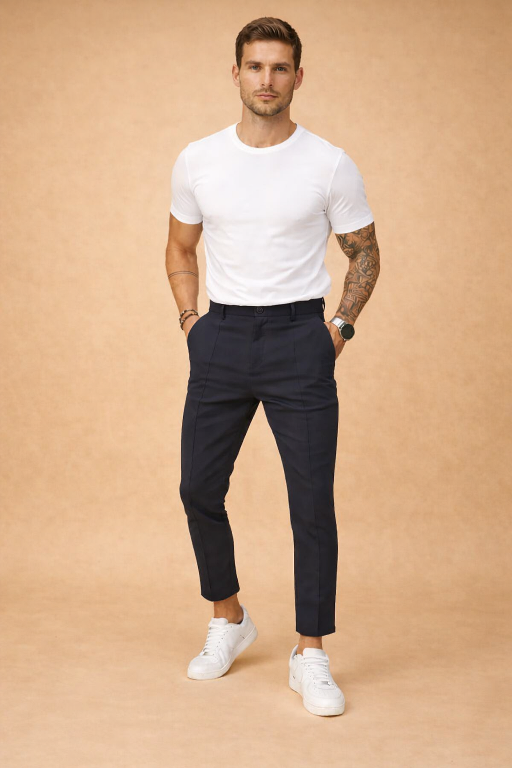 Spodnie męskie eleganckie o smukłym kroju – widok produktu 1 | Ionotix