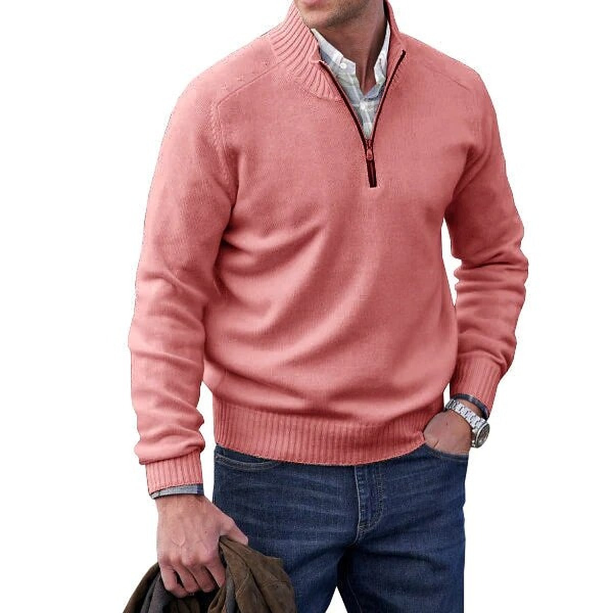 Sweter golf męski z domieszką kaszmiru – widok produktu 5 | Ionotix