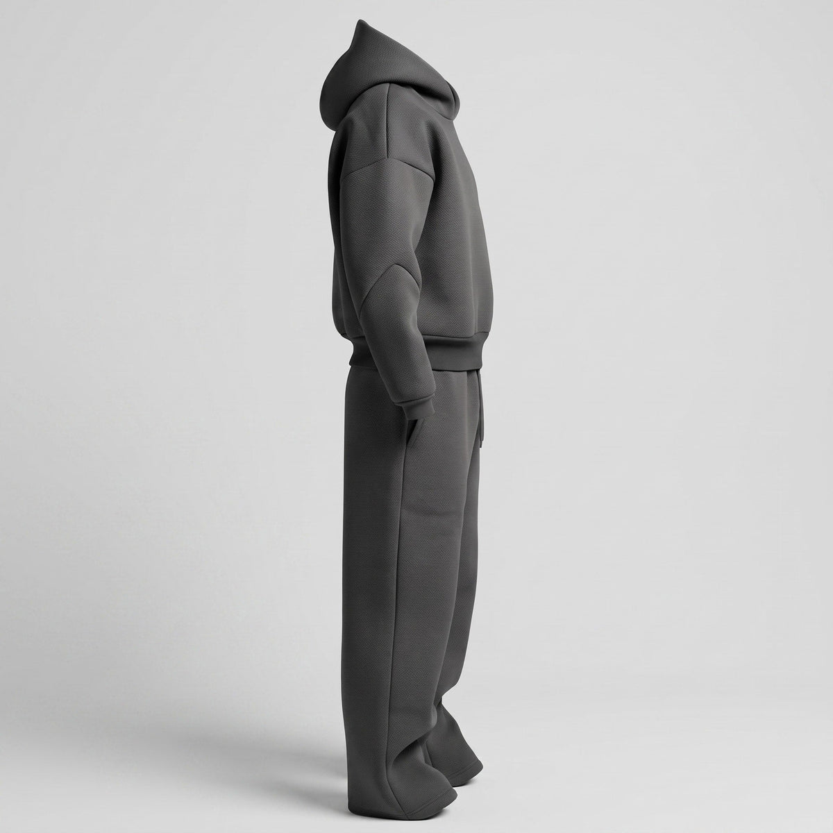 Jack - Men's Oversized Hooded Tracksuit Set with Drawstring Waist - Outfit Sets - Dark Grey - Taylor & Bennett