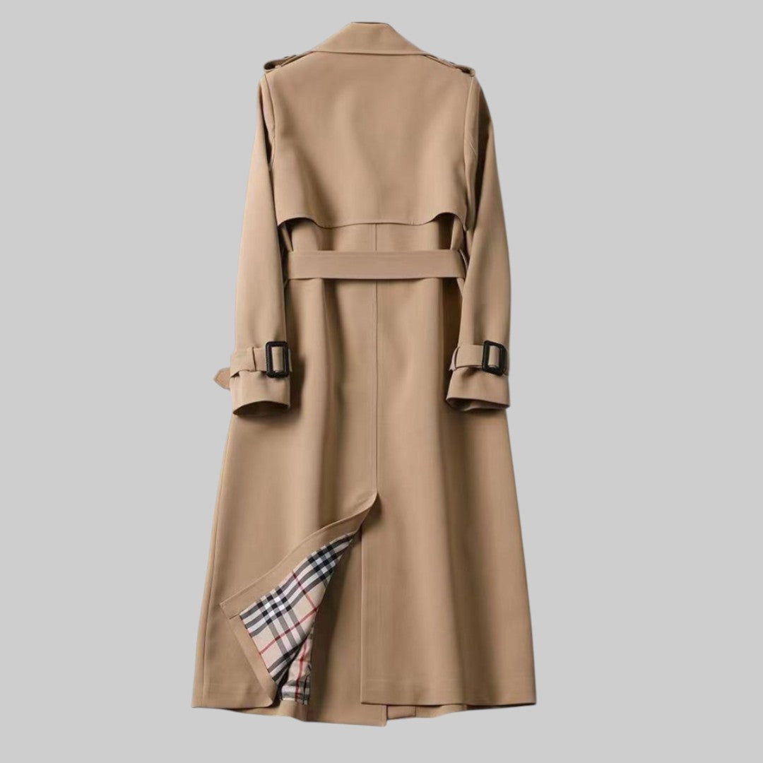 Trench Coat Donna Doppiopetto con Cintura in Vita