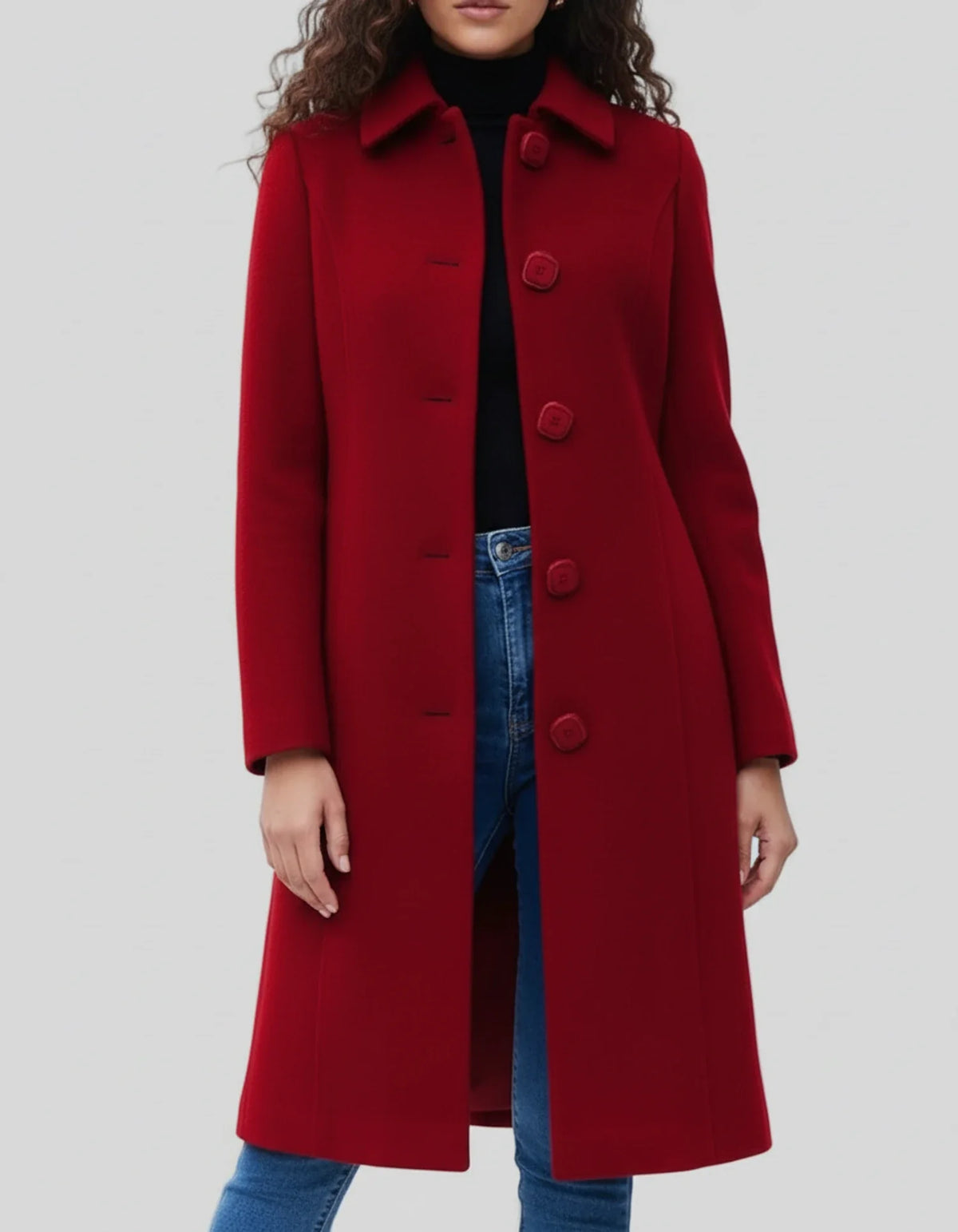 Cappotto Trench Donna Monopetto Invernale con Colletto Classico