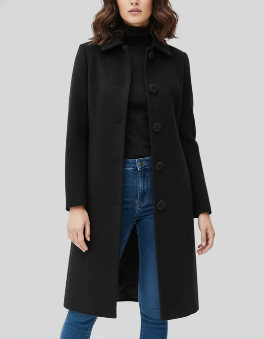 Cappotto Trench Donna Monopetto Invernale con Colletto Classico