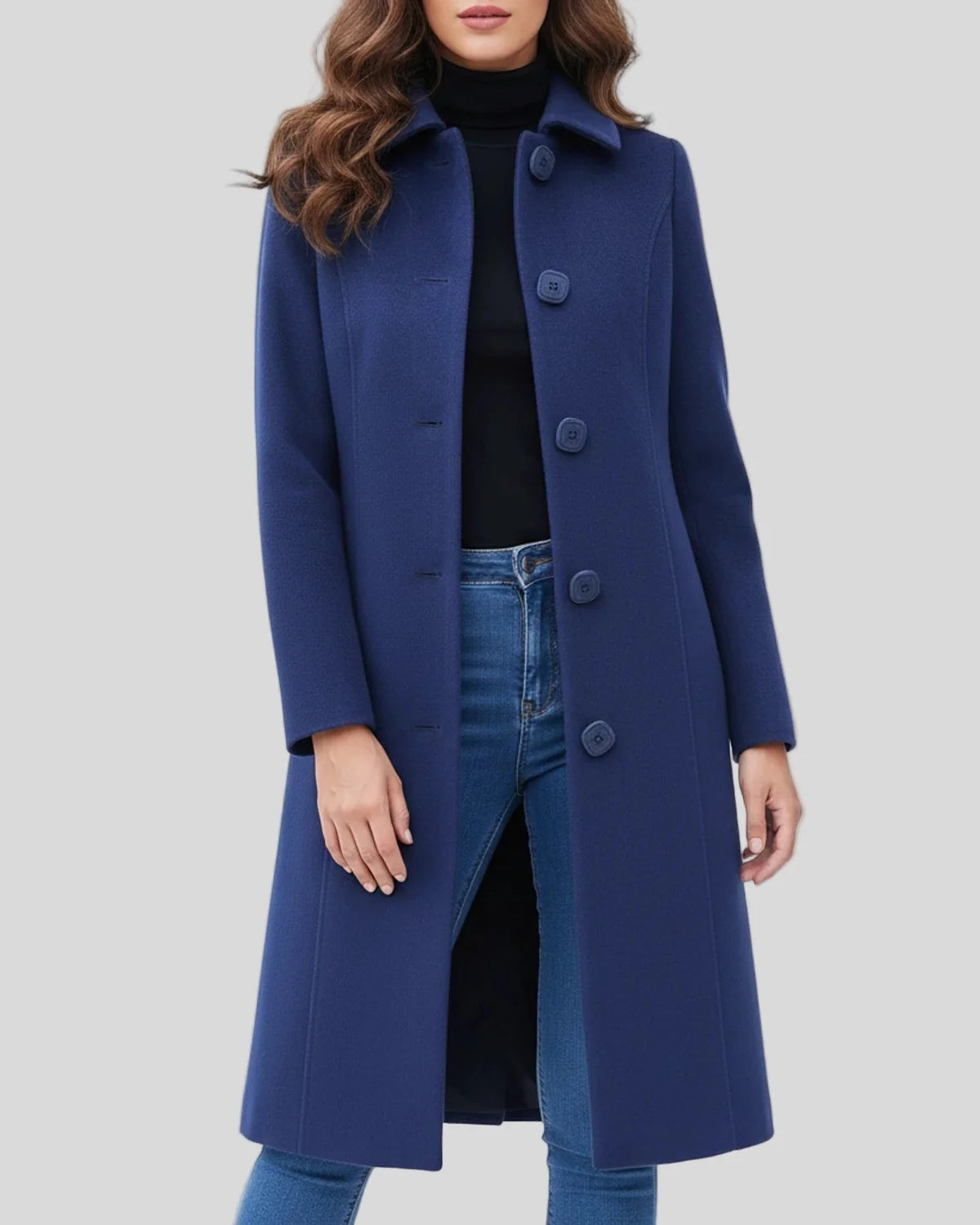 Cappotto Trench Donna Monopetto Invernale con Colletto Classico