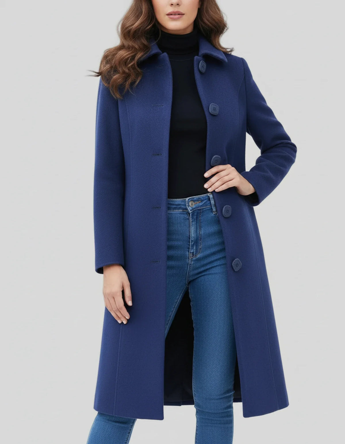 Cappotto Trench Donna Monopetto Invernale con Colletto Classico