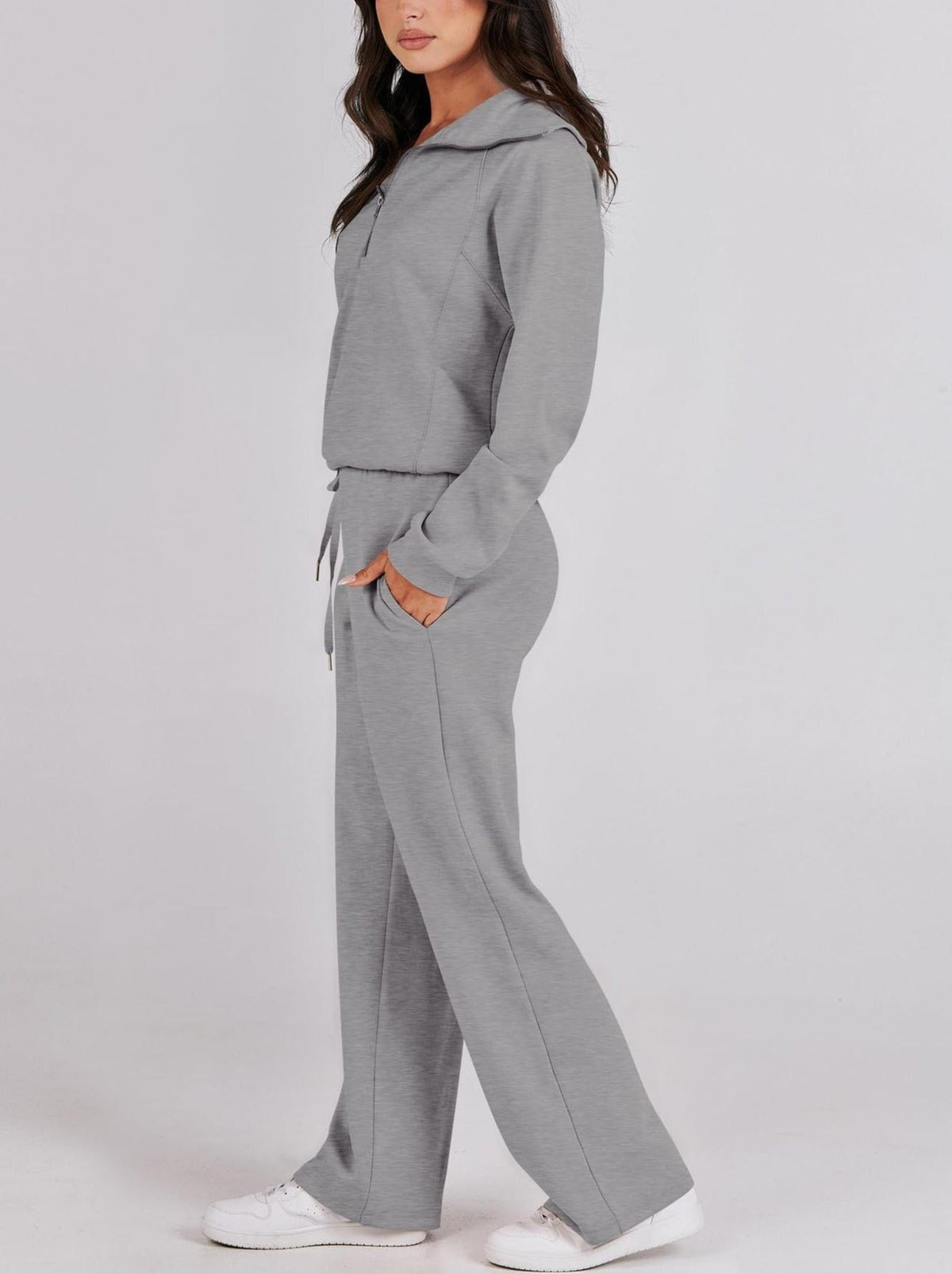 Set Loungewear Comfort Unisex - Felpa Mezza Zip e Pantaloni Dritti