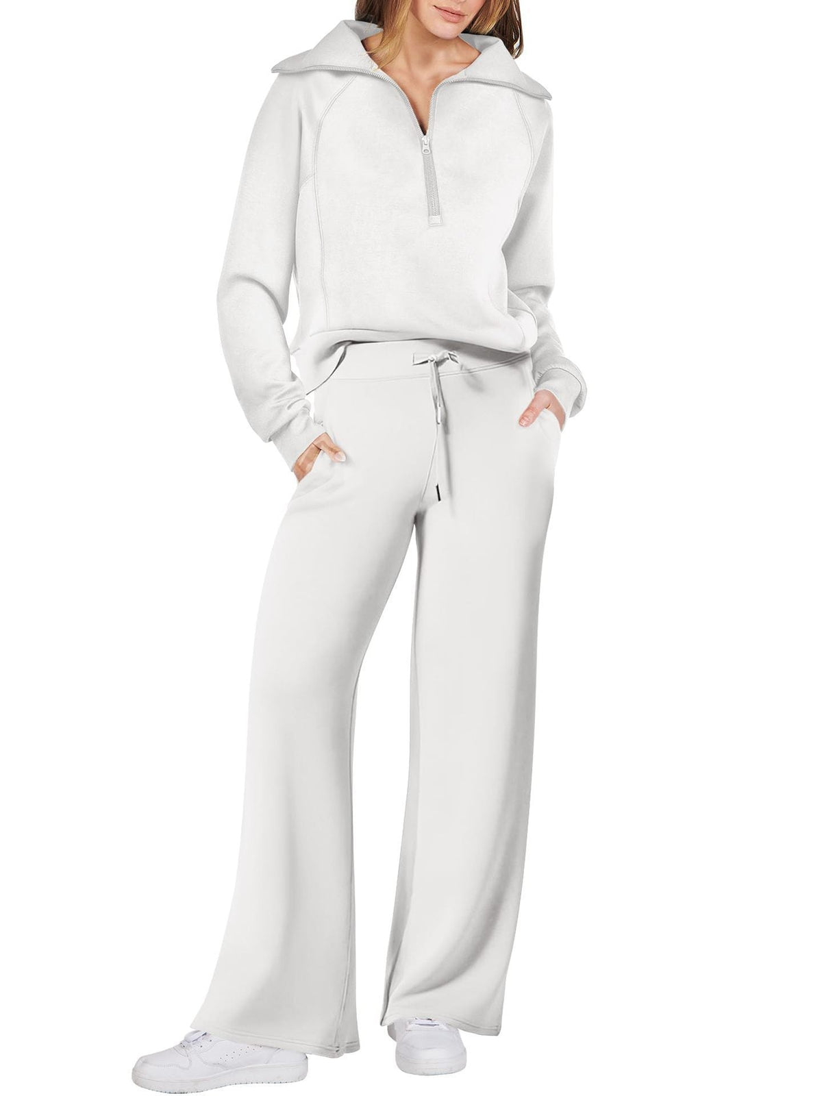 Set Loungewear Comfort Unisex - Felpa Mezza Zip e Pantaloni Dritti