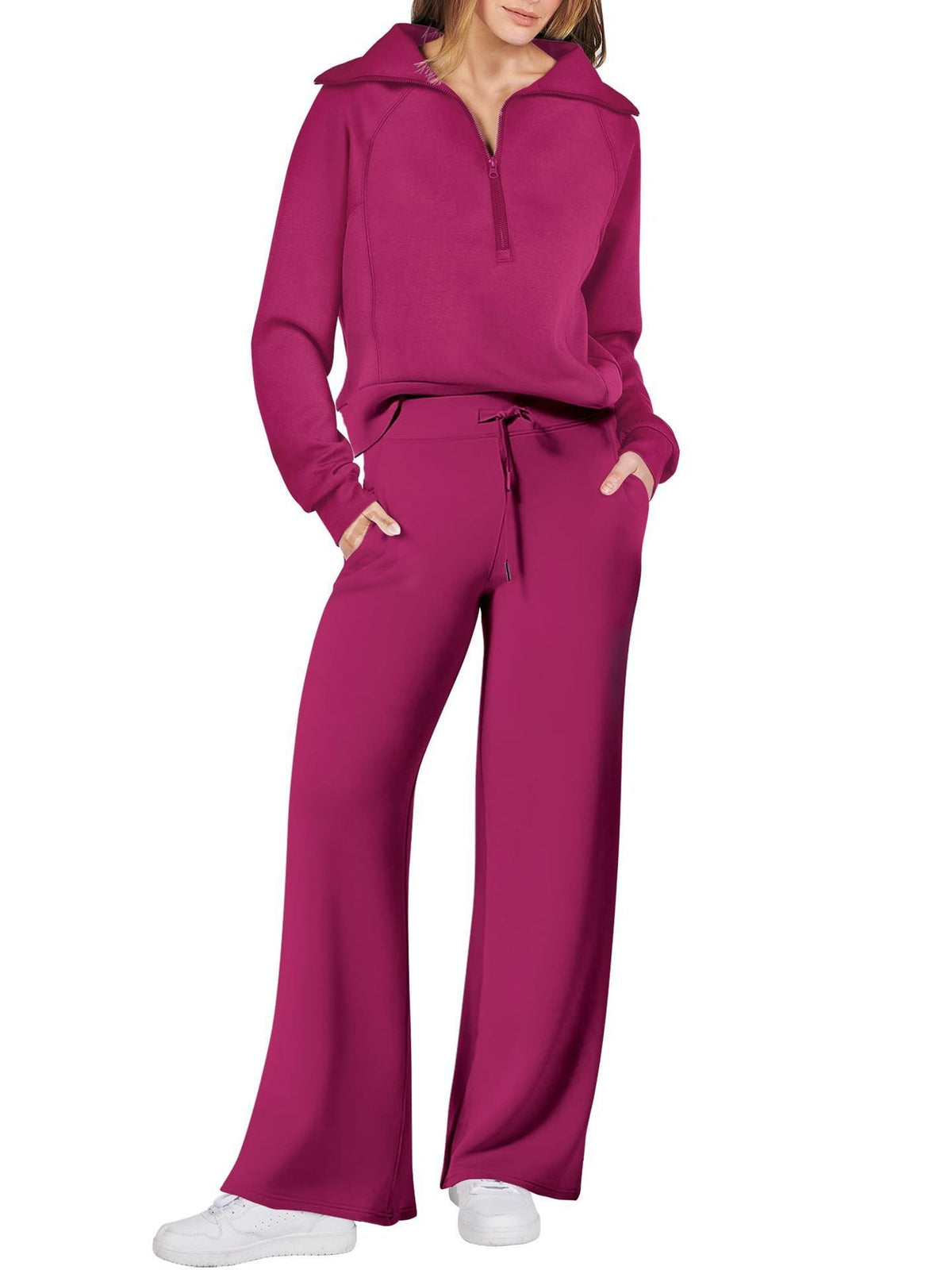 Set Loungewear Comfort Unisex - Felpa Mezza Zip e Pantaloni Dritti