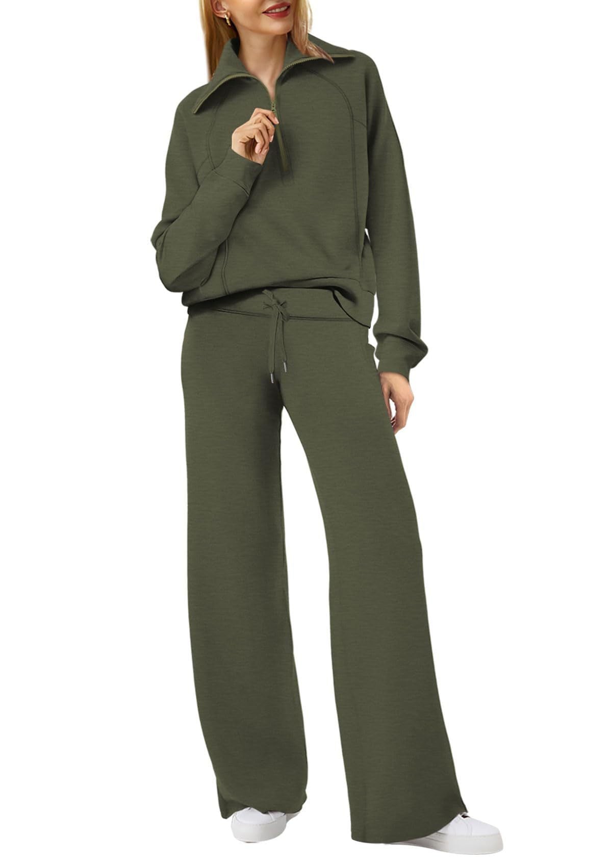 Set Loungewear Comfort Unisex - Felpa Mezza Zip e Pantaloni Dritti