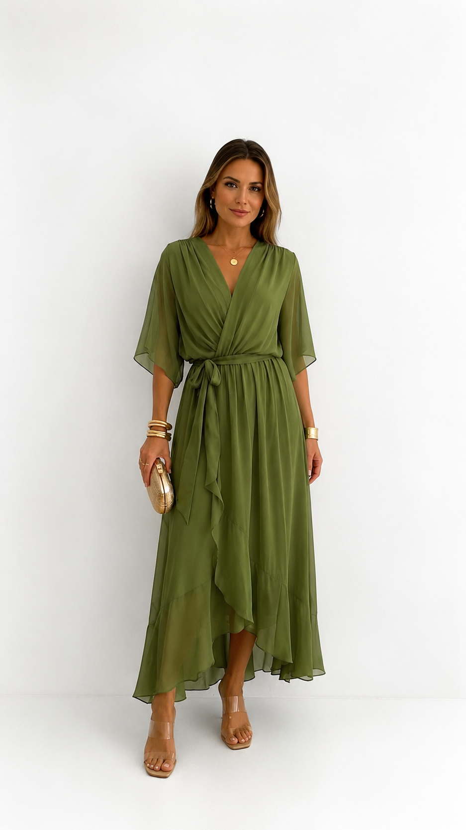 Abito Elegante da Donna a Portafoglio in Chiffon