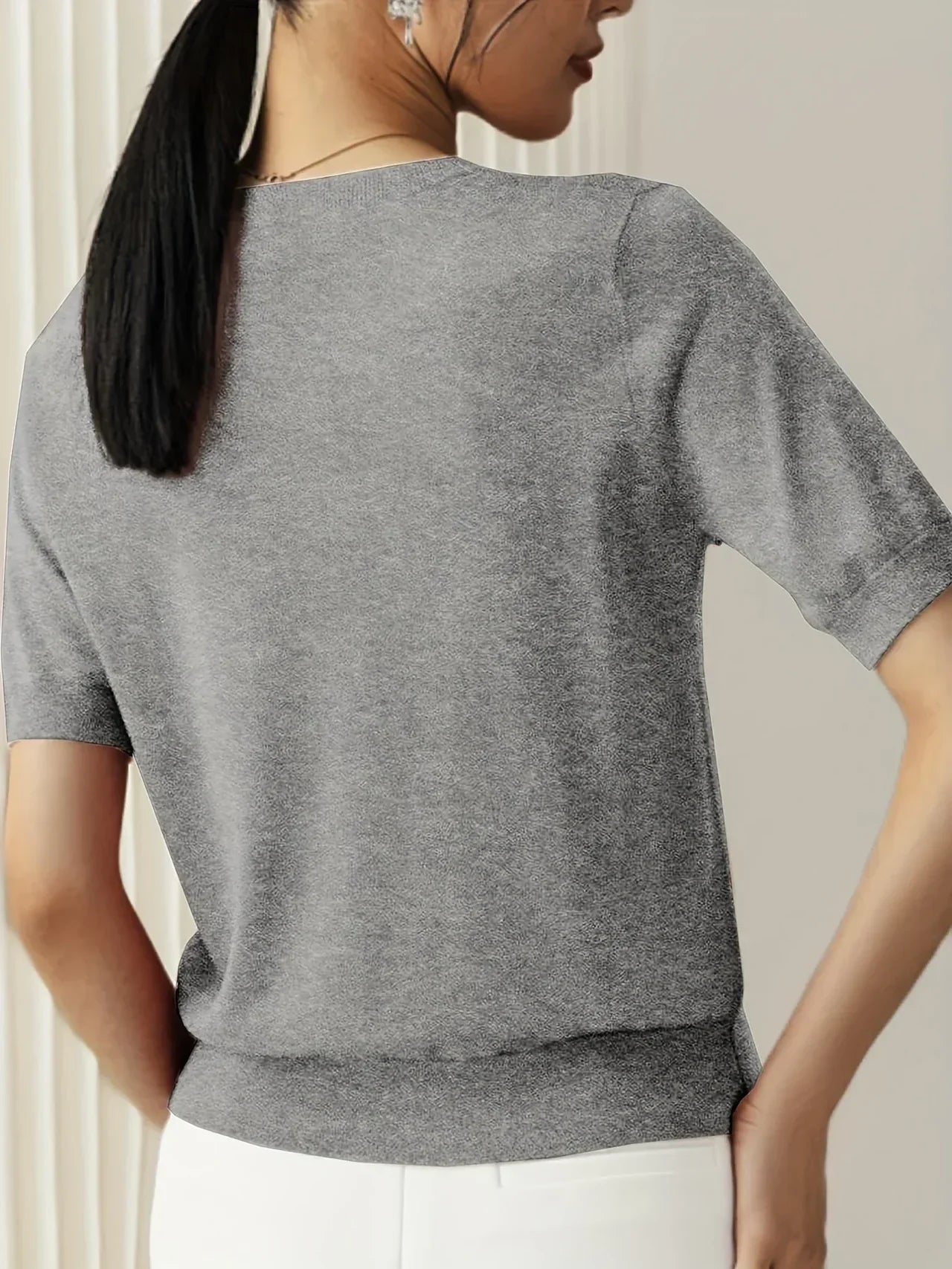 Top Slim Fit Donna – Maniche Corte, Adatto per Primavera e Estate