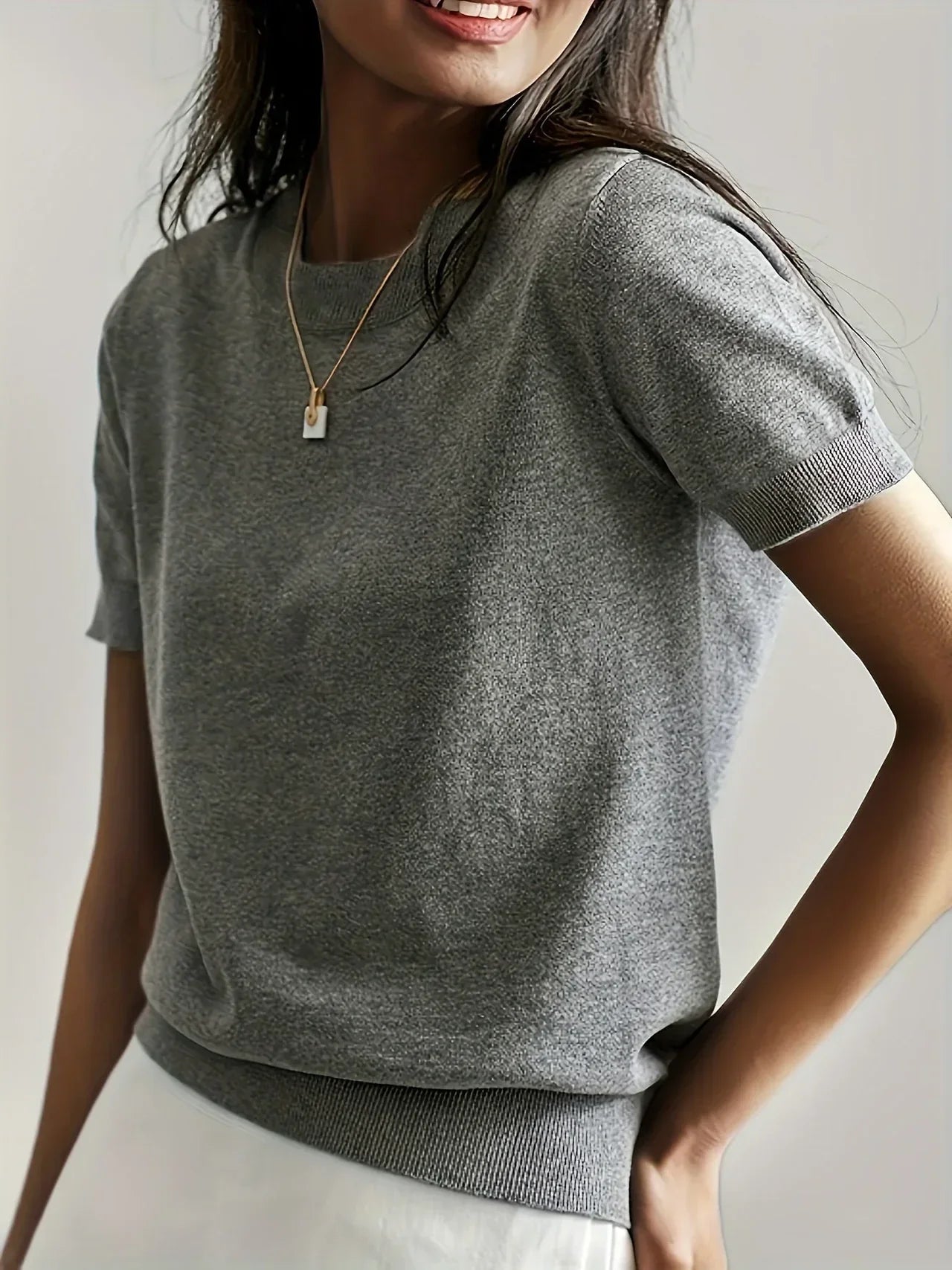 Top Slim Fit Donna – Maniche Corte, Adatto per Primavera e Estate