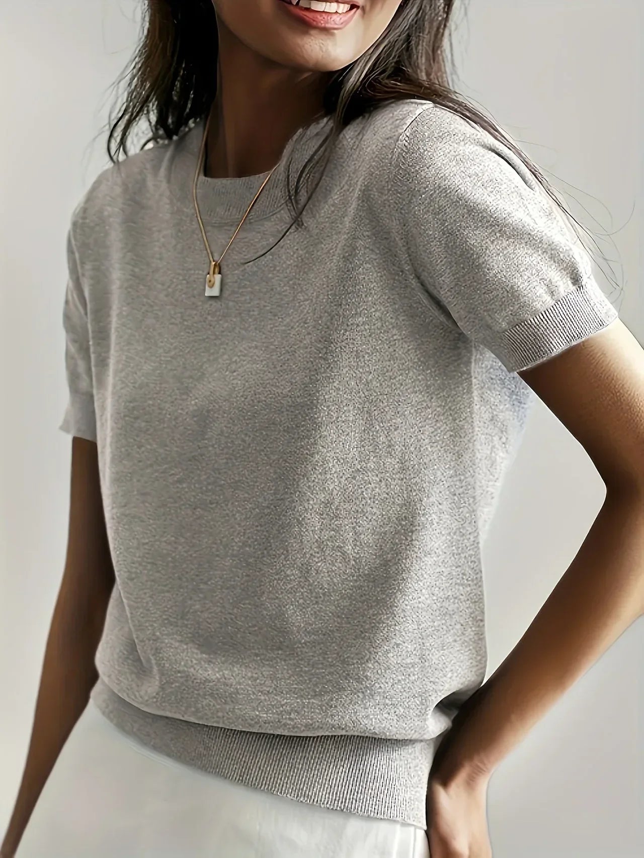 Top Slim Fit Donna – Maniche Corte, Adatto per Primavera e Estate