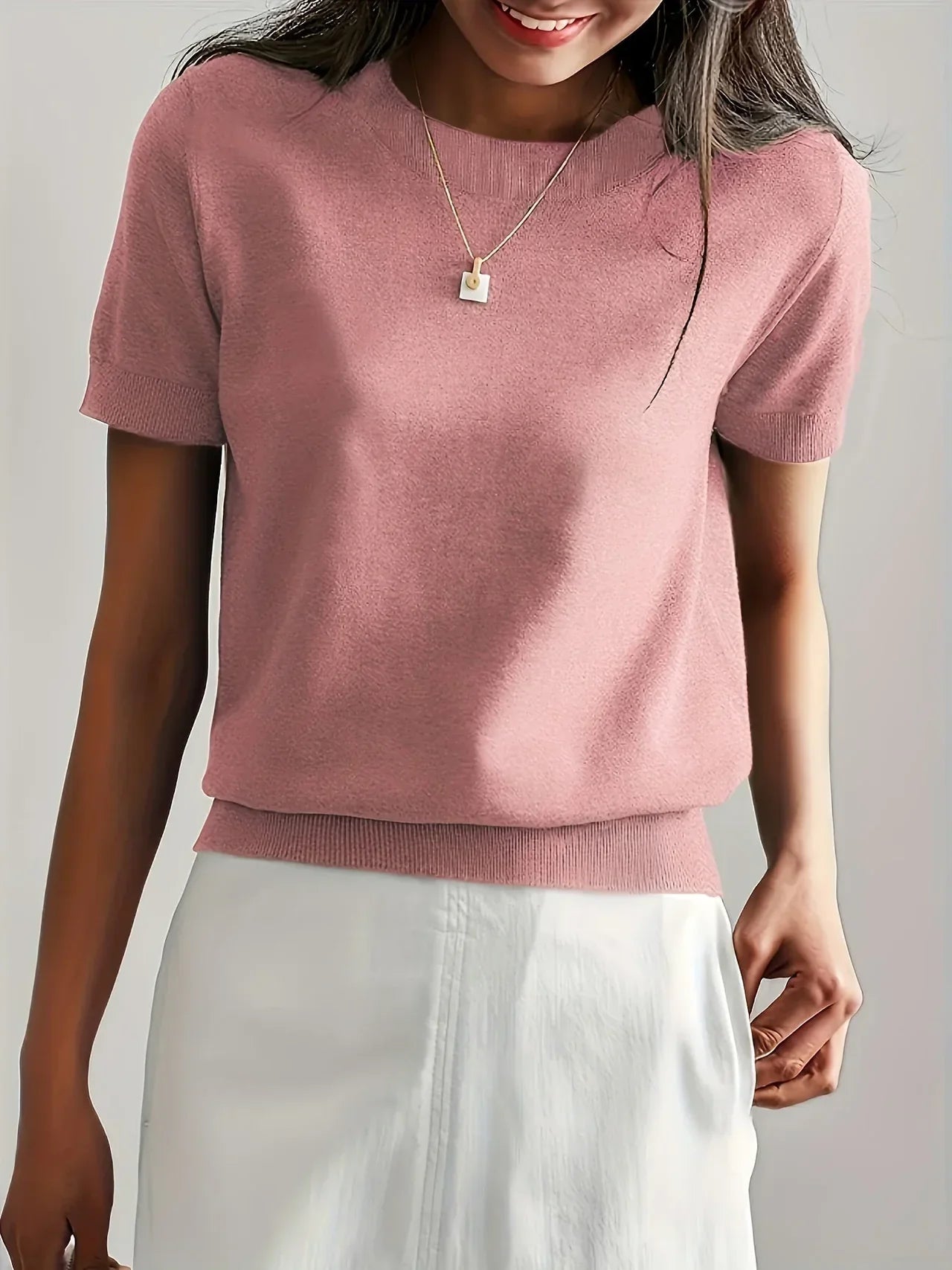 Top Slim Fit Donna – Maniche Corte, Adatto per Primavera e Estate