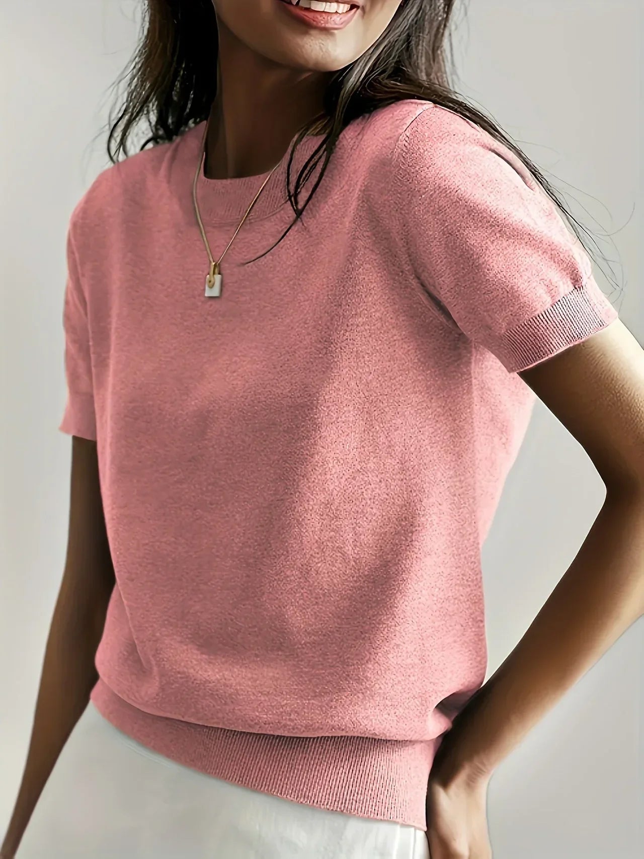 Top Slim Fit Donna – Maniche Corte, Adatto per Primavera e Estate