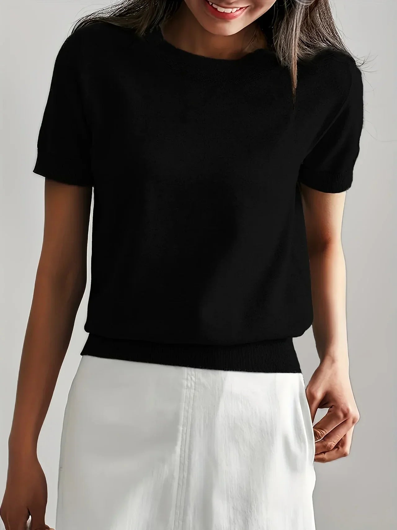 Top Slim Fit Donna – Maniche Corte, Adatto per Primavera e Estate