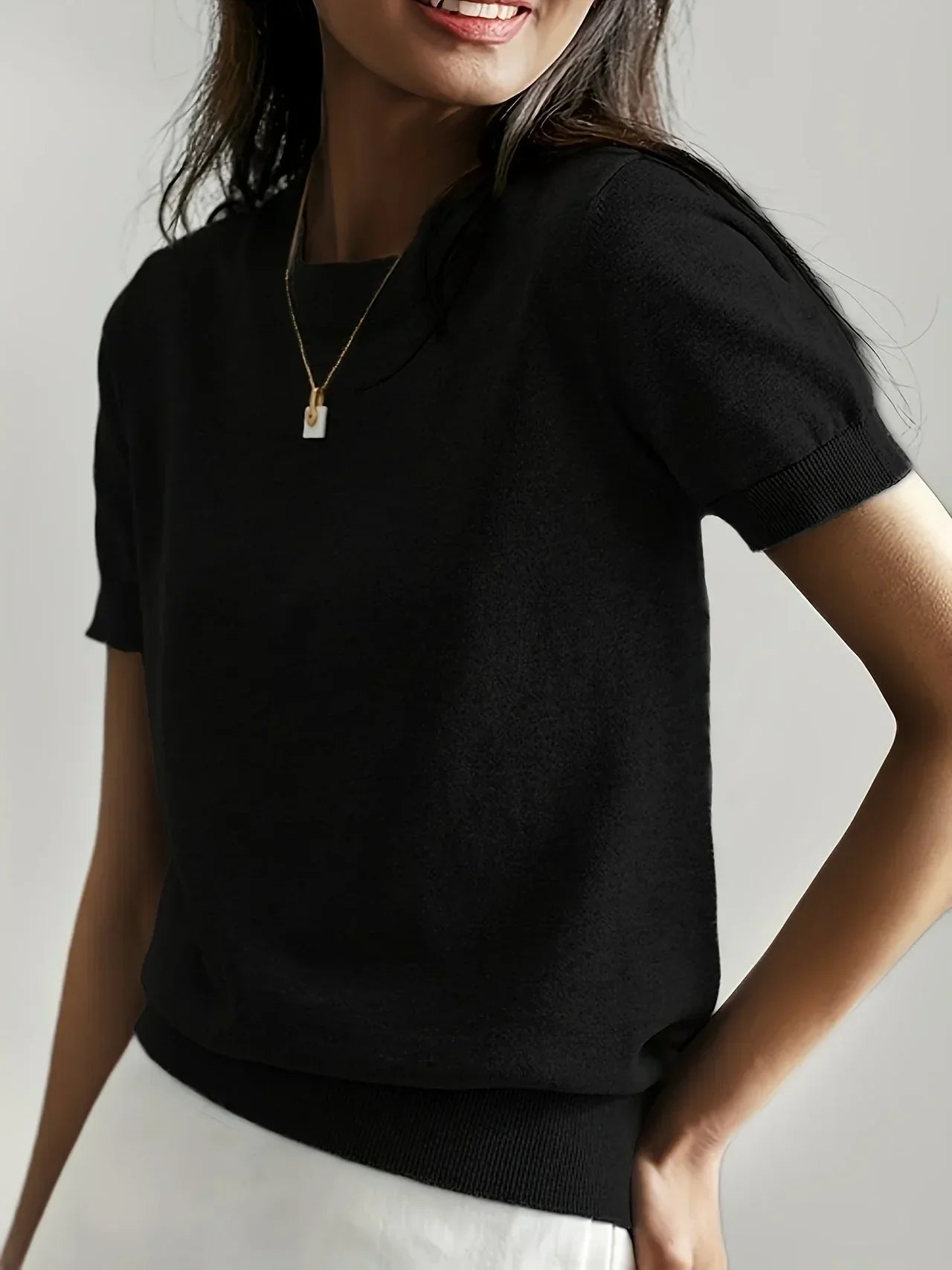 Top Slim Fit Donna – Maniche Corte, Adatto per Primavera e Estate