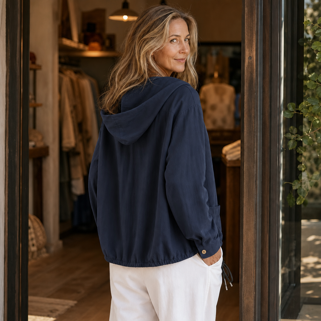 Giacca Uomo con Cappuccio e Coulisse, Leggera in Maglia