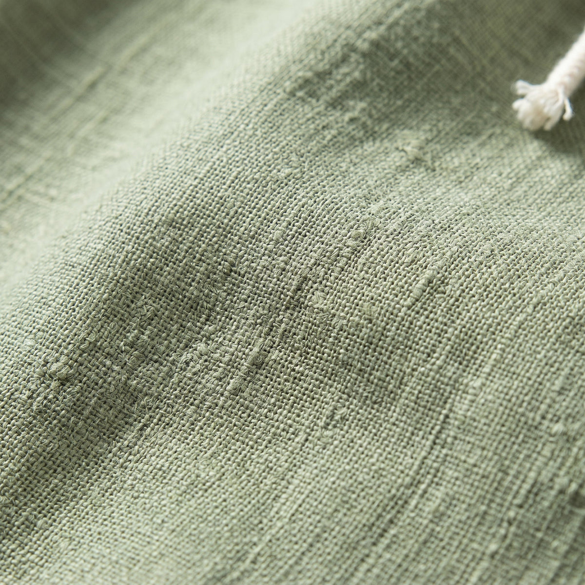 Pantaloni Jogger in Misto Lino con Coulisse e Polsini a Caviglia