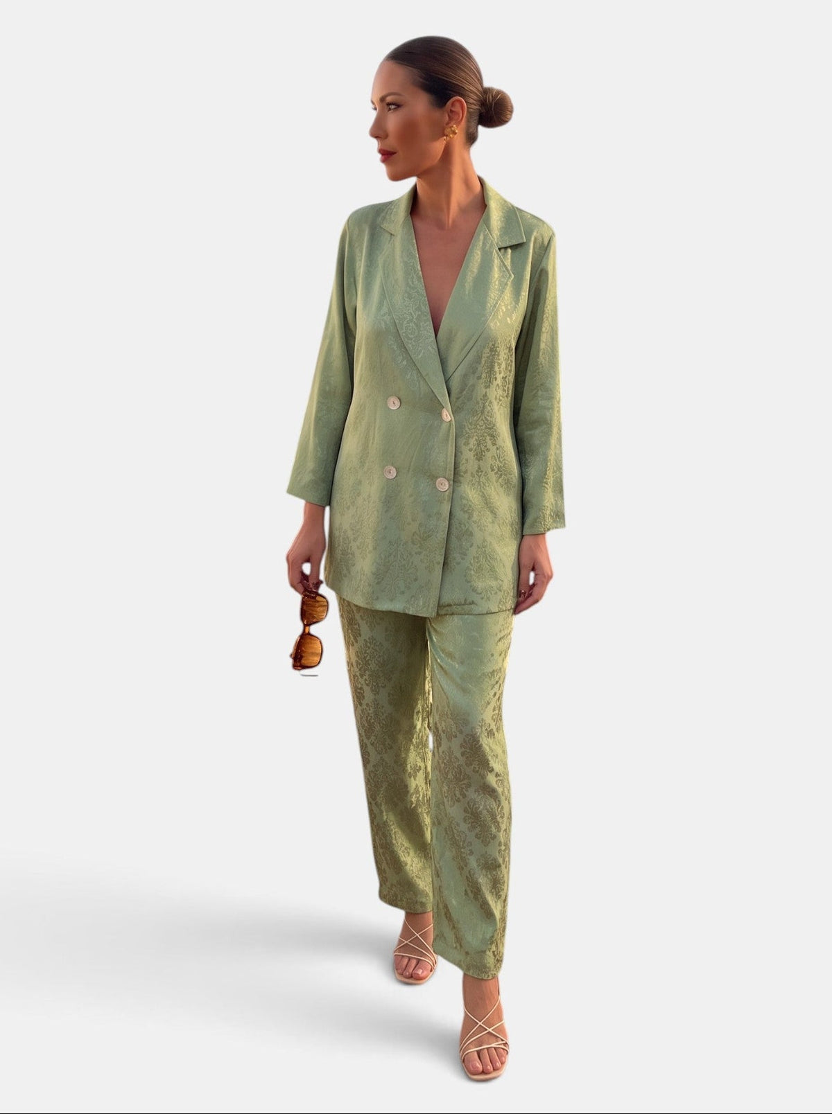Completo Donna Blazer e Pantalone Wide Leg Due Pezzi