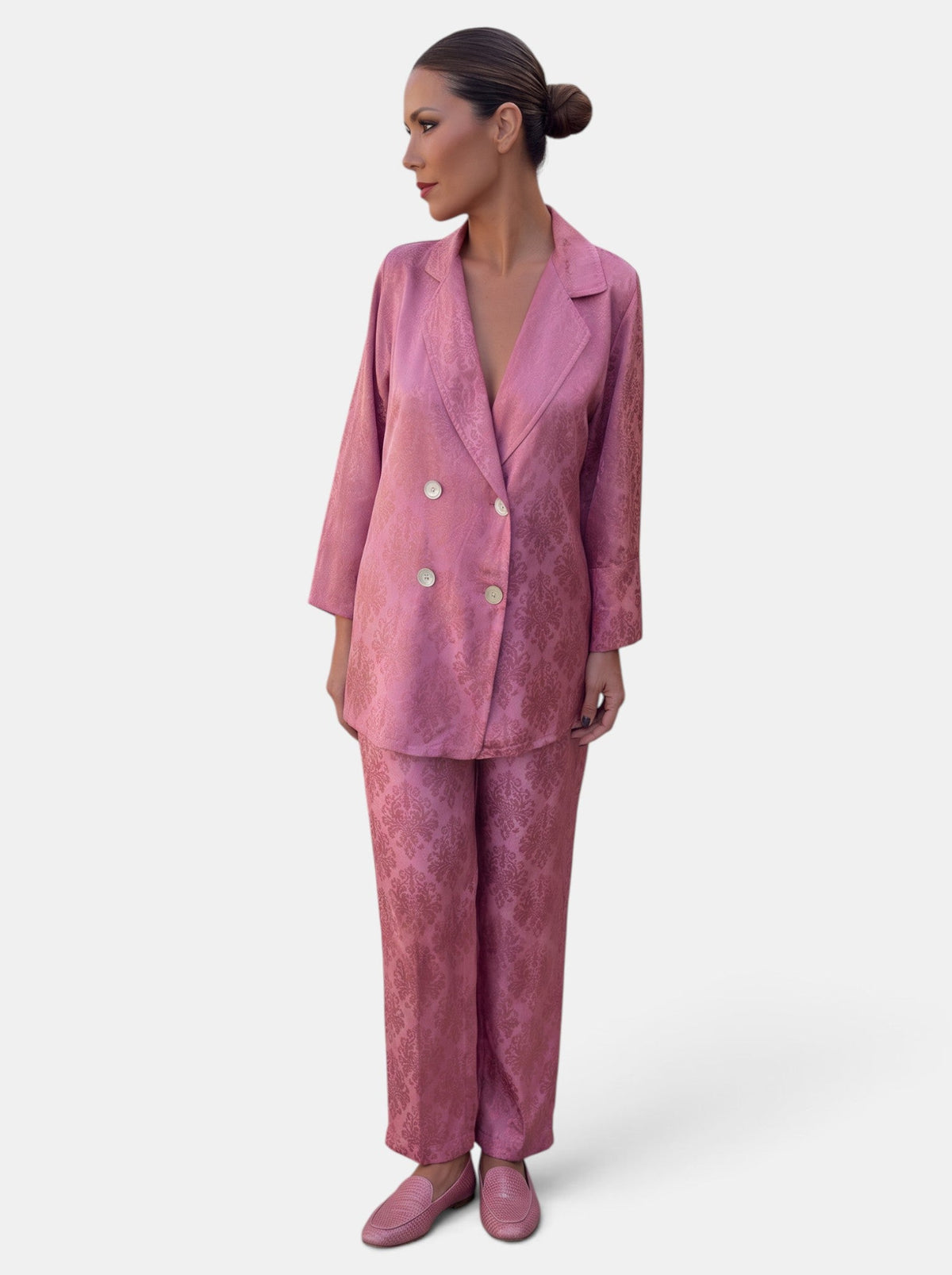 Completo Donna Blazer e Pantalone Wide Leg Due Pezzi