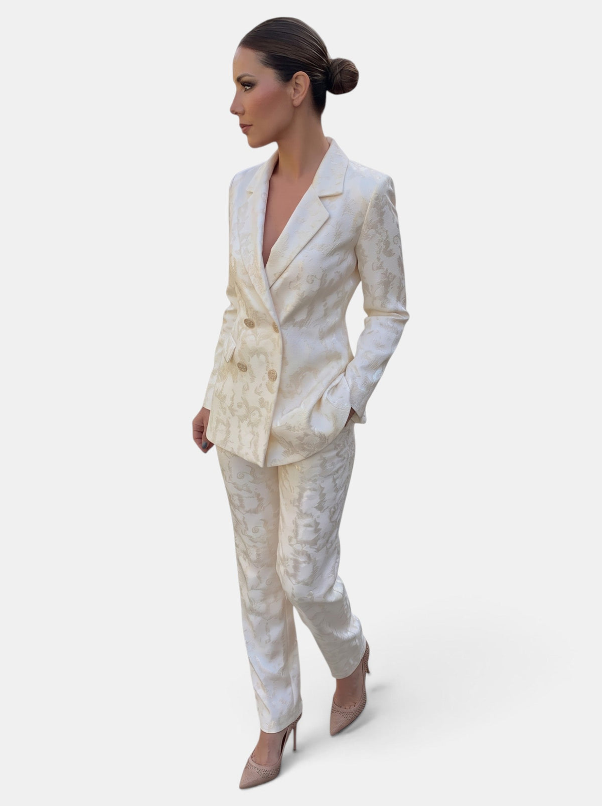 Completo Donna Blazer e Pantalone Wide Leg Due Pezzi