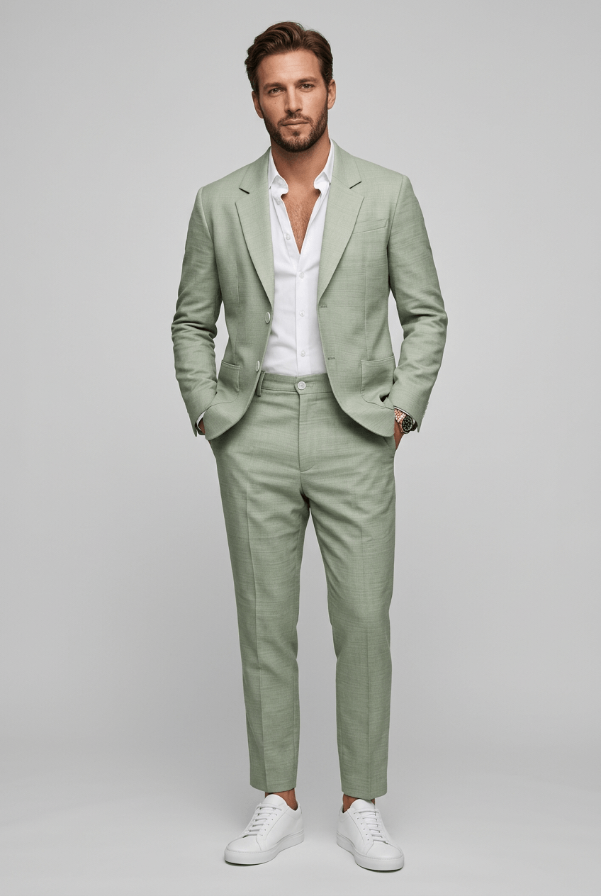 Abito Uomo Due Pezzi Slim Fit con Revers a Lancia, Ideale per Ufficio e Cerimonie