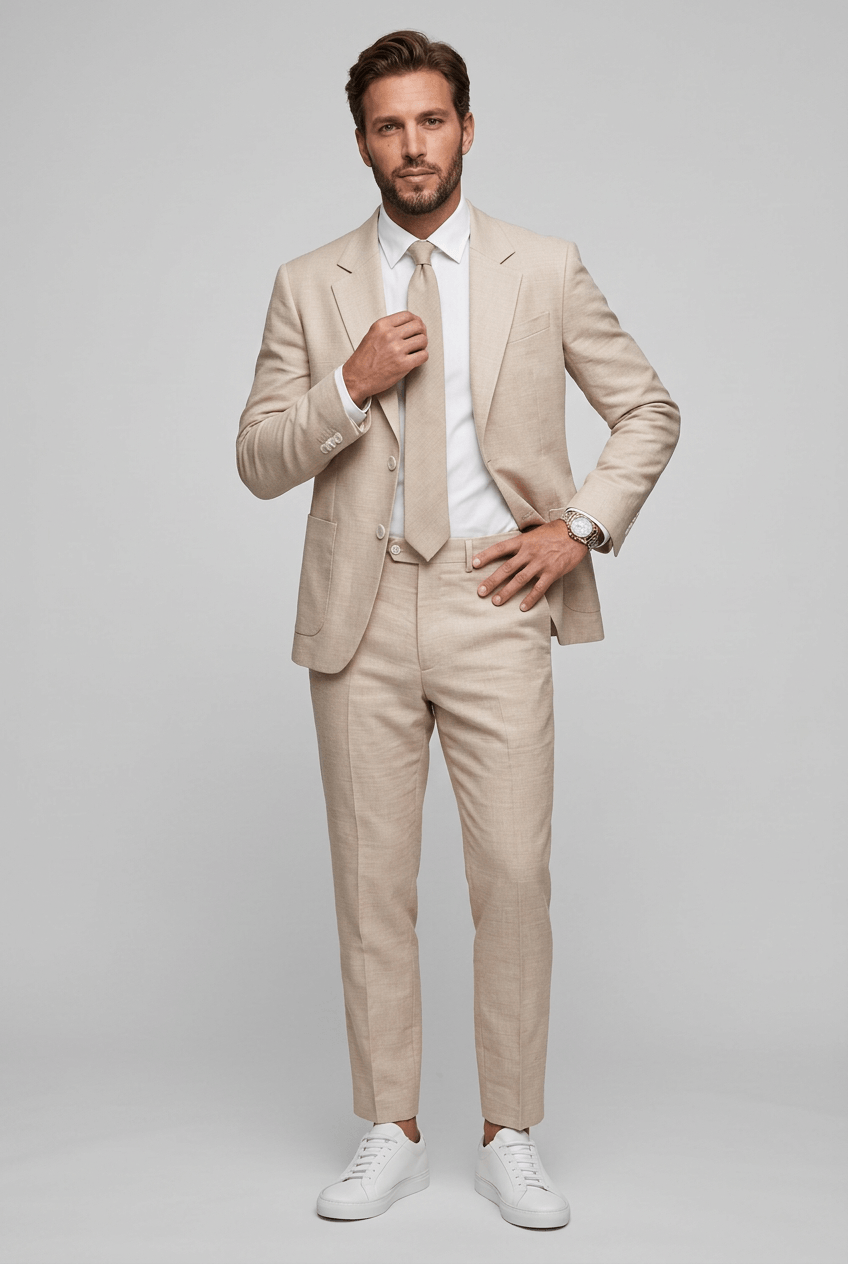 Abito Uomo Due Pezzi Slim Fit con Revers a Lancia, Ideale per Ufficio e Cerimonie