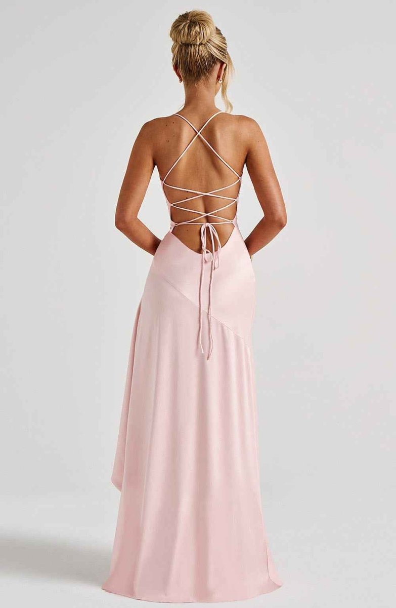 Maxikleid mit Rüschenabschluss - Cecile LavelleDunkelrot