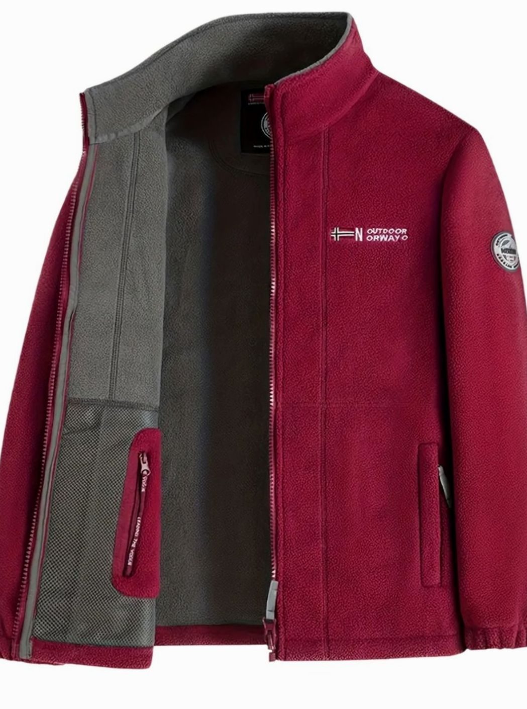 Giacca Uomo in Pile Full-Zip con Collo Alto Outdoor
