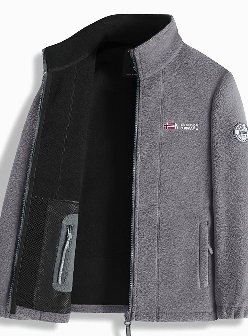 Giacca Uomo in Pile Full-Zip con Collo Alto Outdoor