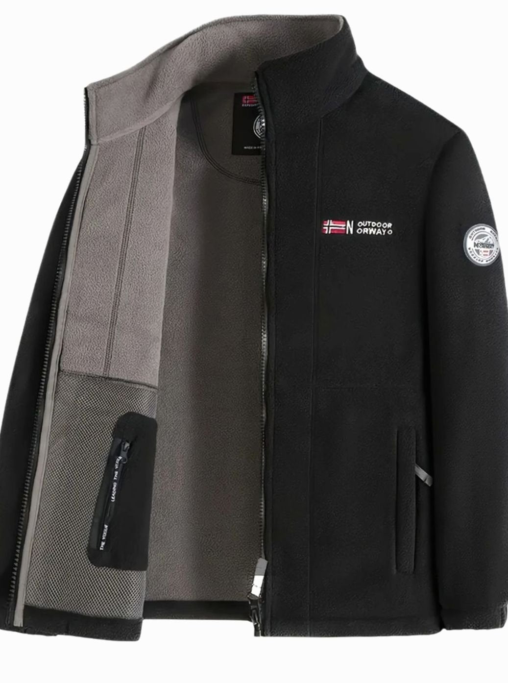 Giacca Uomo in Pile Full-Zip con Collo Alto Outdoor
