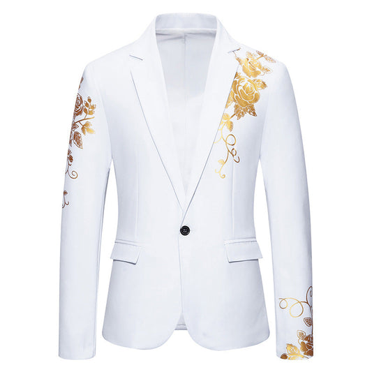 Blazer Uomo Elegante Fantasia Floreale Sartoriale