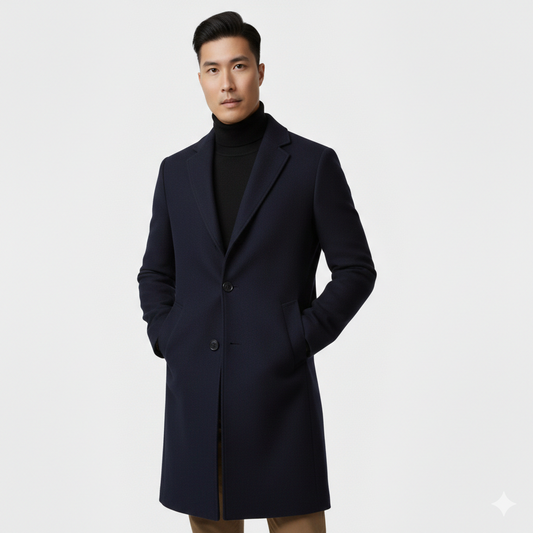 Cappotto Uomo Monopetto Lungo al Ginocchio - Vestibilità Slim