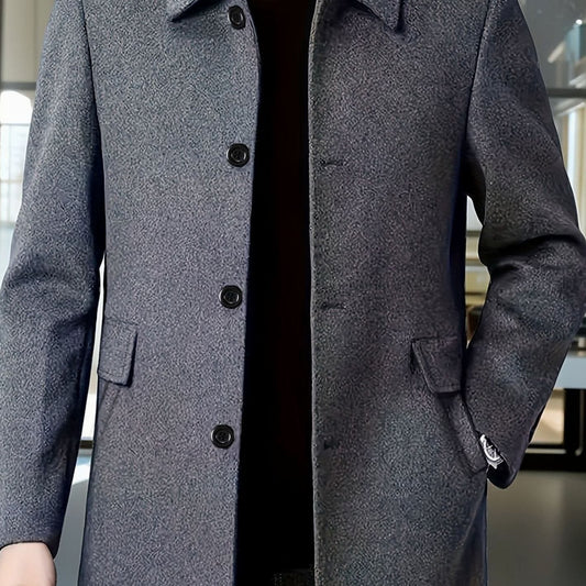 Cappotto Uomo in Lana Monopetto Fit Relaxed con Collo Classico