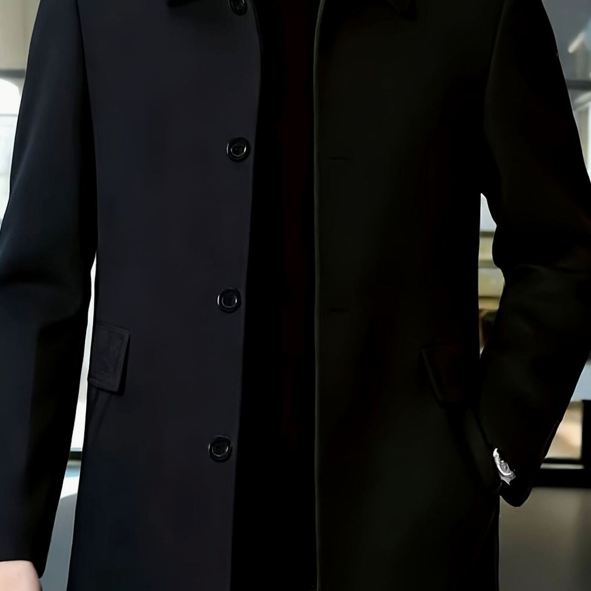 Cappotto Uomo in Lana Monopetto Fit Relaxed con Collo Classico