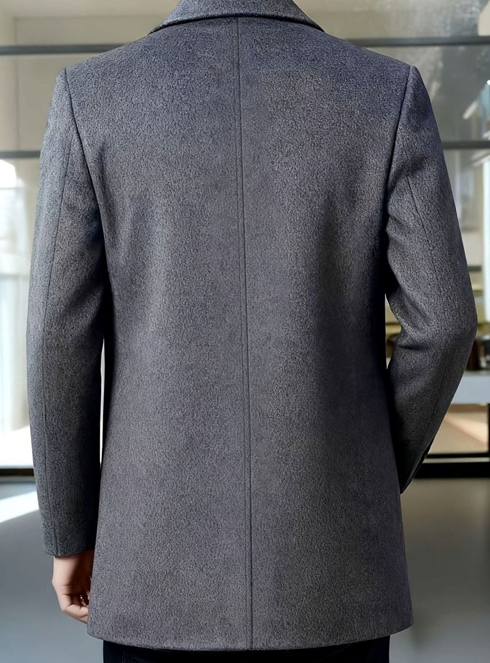 Cappotto Uomo in Lana Monopetto Fit Relaxed con Collo Classico