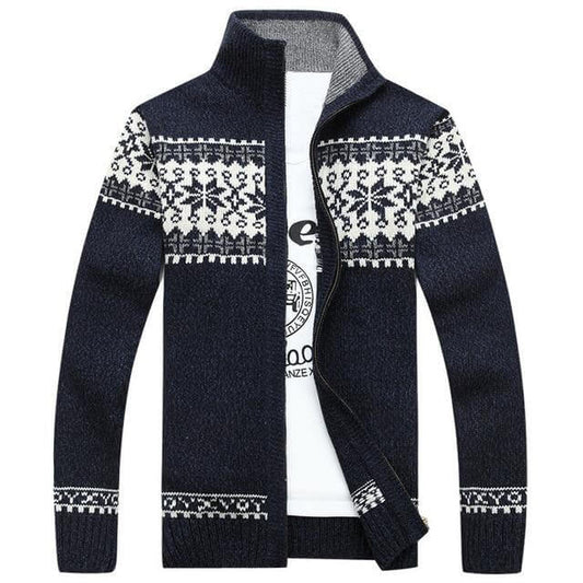 Cardigan Uomo Invernale Foderato in Pile con Zip Intera