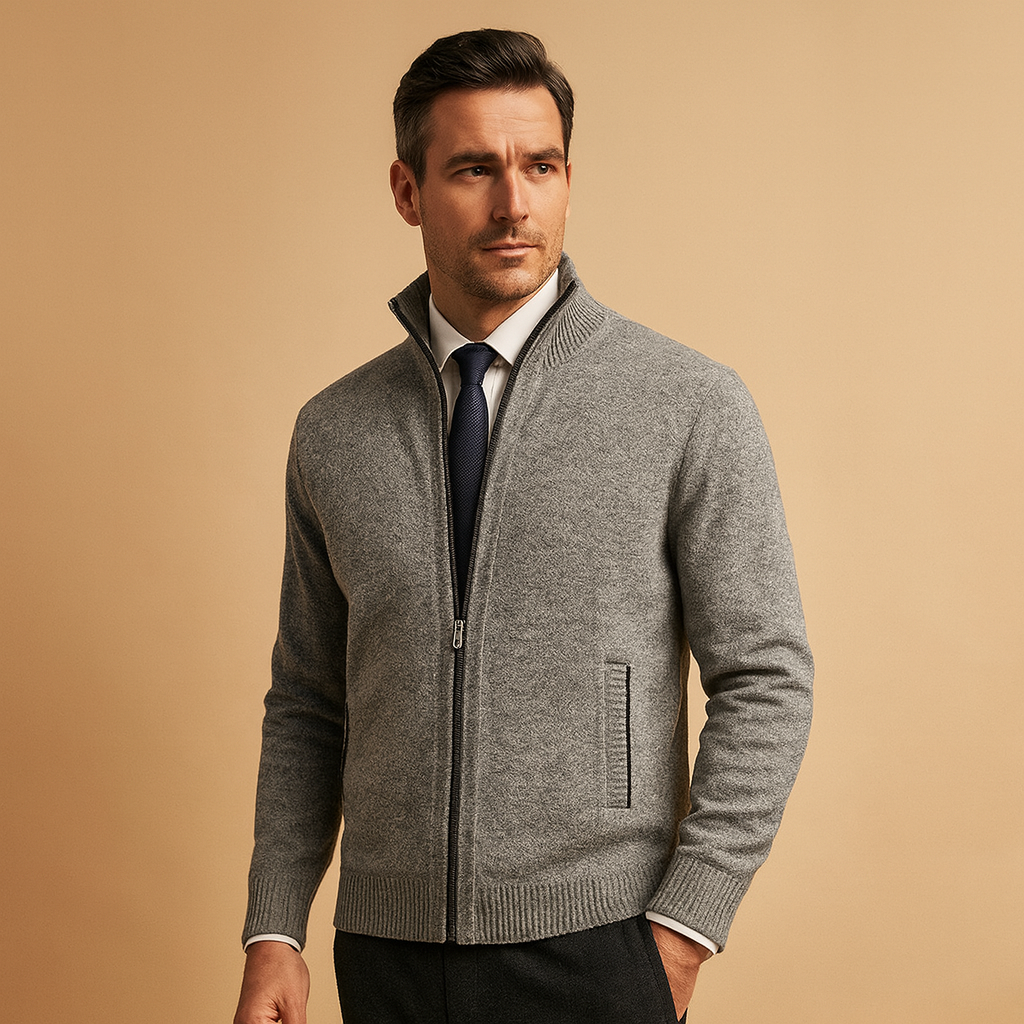 Cardigan Uomo Full-Zip con Zip Intera - Maglia Autunno Inverno