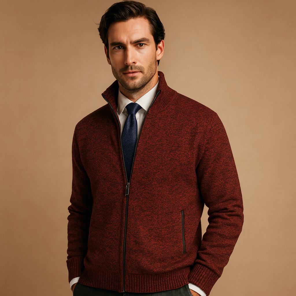 Cardigan Uomo Full-Zip con Zip Intera - Maglia Autunno Inverno
