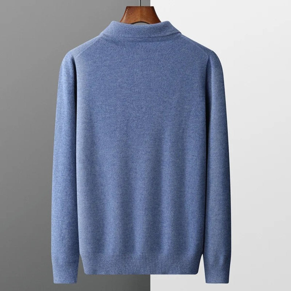 Maglione Uomo in Cashmere con Colletto a Polo e Bottoni